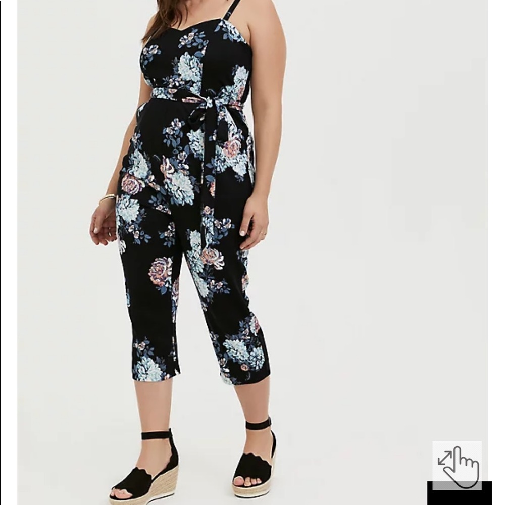 Torrid ponte floral jumpsuit